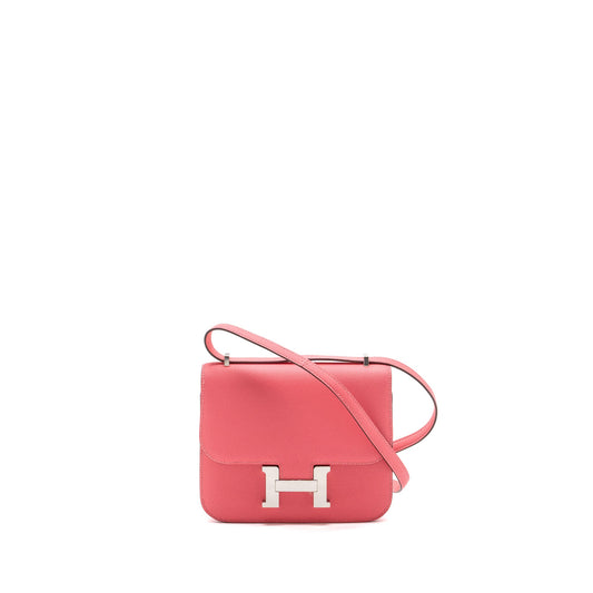 Hermes mini constance epsom rose azalee SHW stamp Y