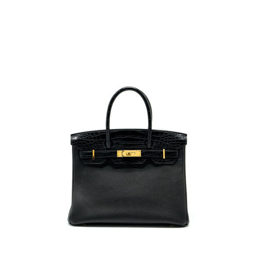 Hermes Birkin 30 Alligator Mat Touch Togo Black GHW Stamp C