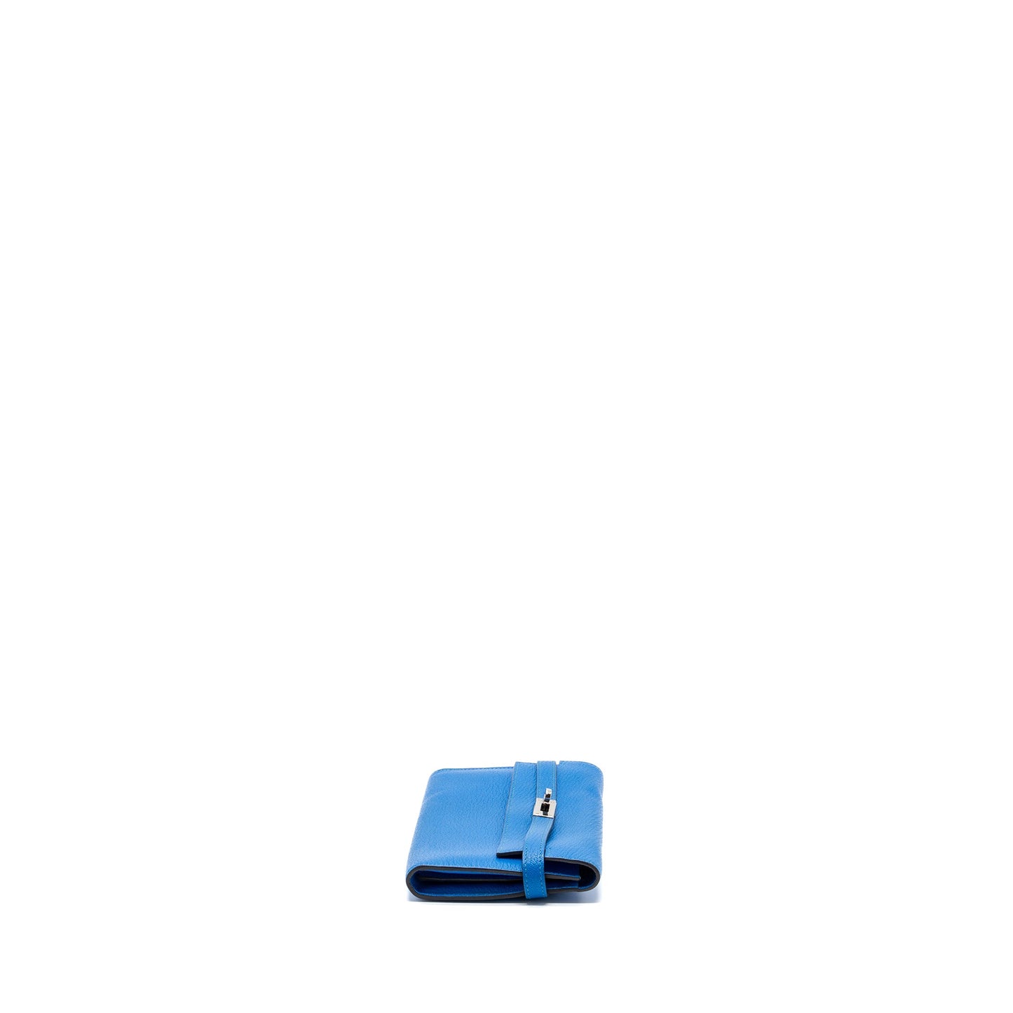 Hermes Kelly Classic Long Wallet Chèvre Mysore Blue Hydra  SHW Stamp X