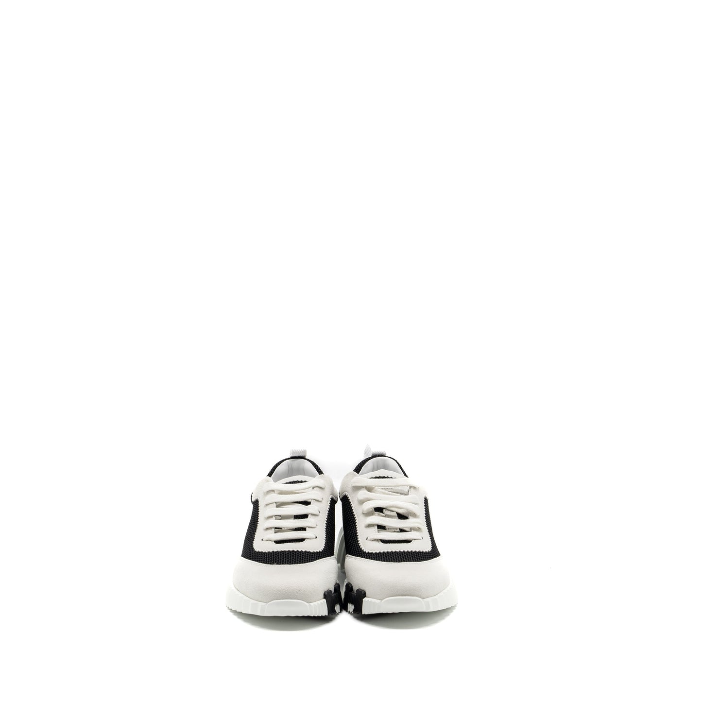Hermes Size 37 Femme Bouncing Sneaker White/Black/Orange