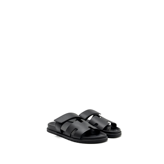 Hermes size 42 chypre sandals calfskin black