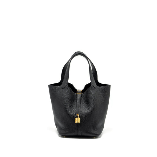 Hermes Picotin 22 Lock Bag clemence black GHW stamp U