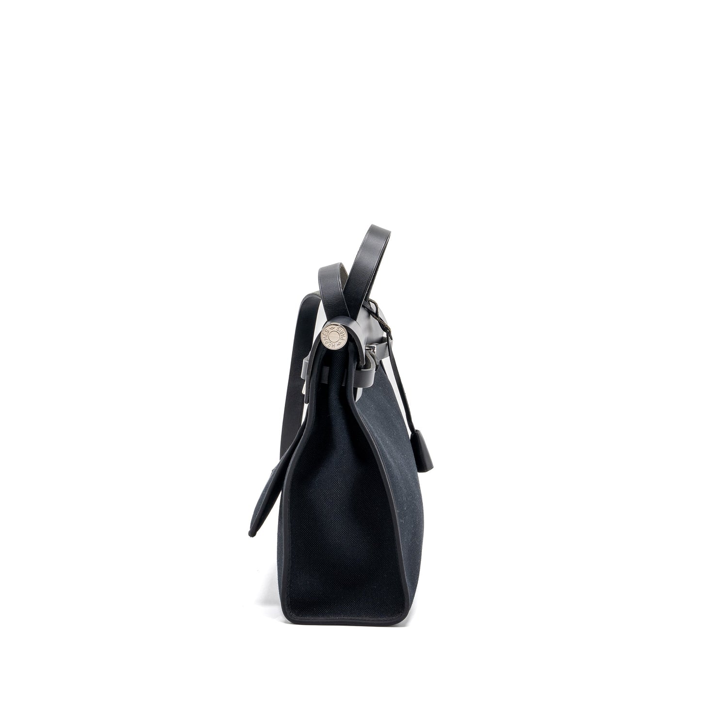 Hermes herbag 31 zip bag canvas/ hunter black SHW stamp C