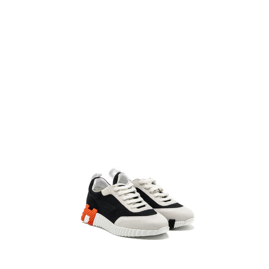 Hermes Size 37 Femme Bouncing Sneaker White/Black/Orange