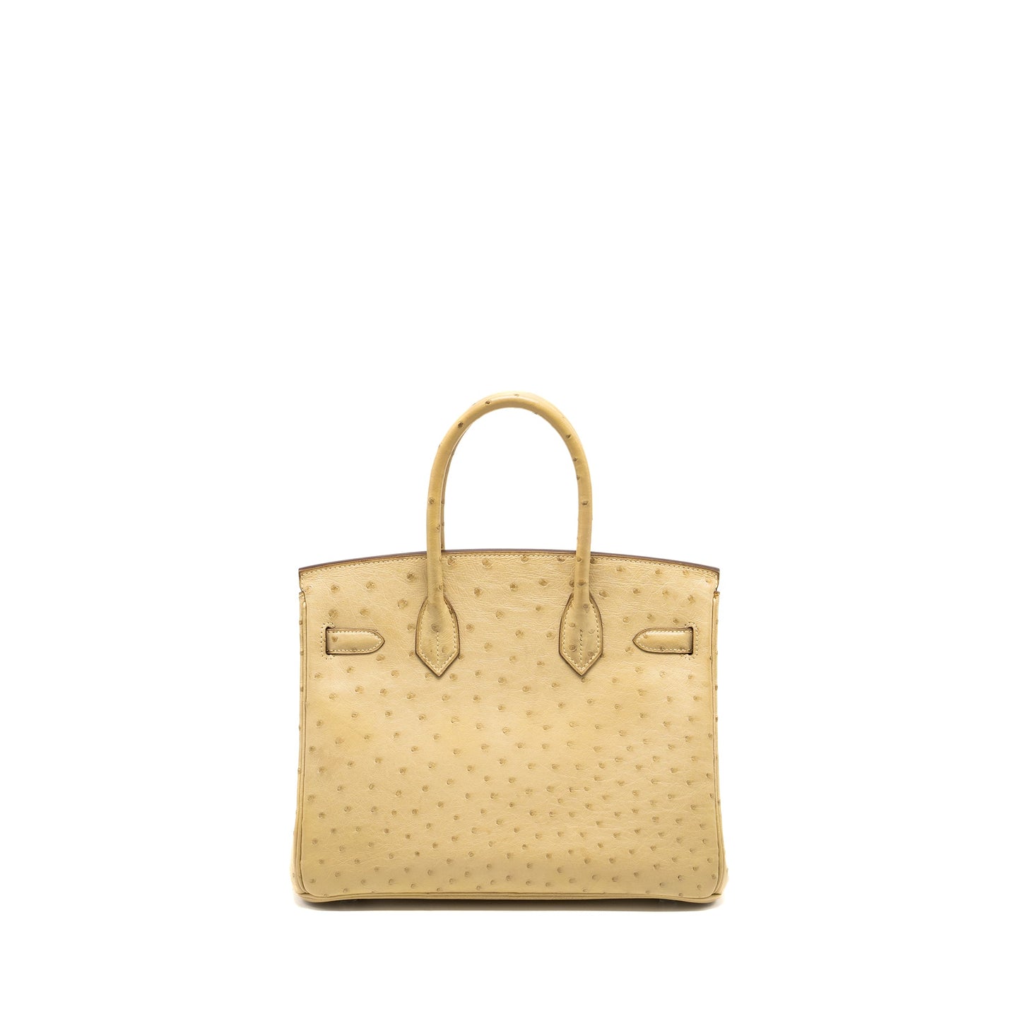 HERMES Birkin 30 Ostrich 3C Parchemin SHW Stamp Square N