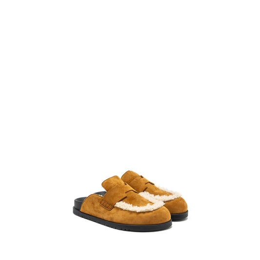 Hermes Size 43 Mules Homme Go Chevre goatskin Beige/Ecru