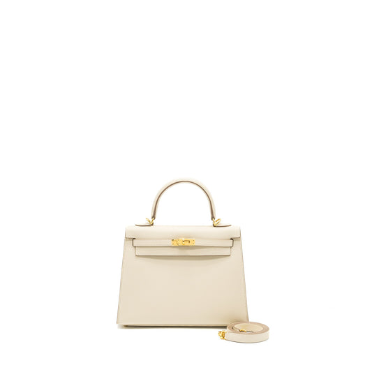 Hermes Kelly 25 Epsom Craie GHW stamp U