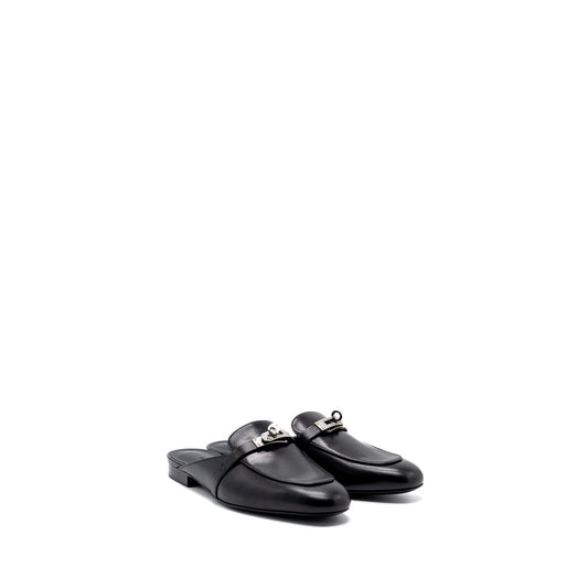 Hermes size 38 oz mule calfskin black SHW