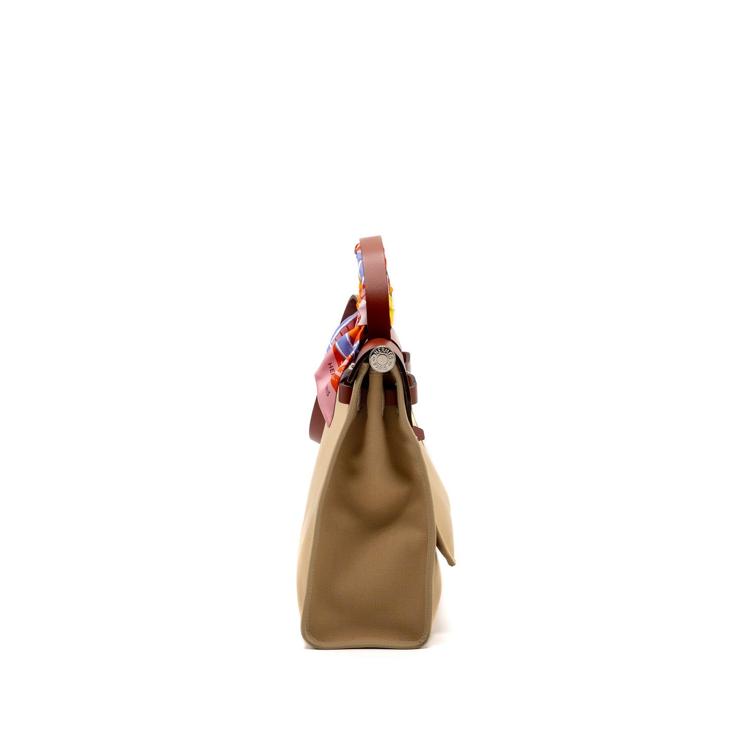Hermes herbag 31 zip bag canvas / hunter leather trench/ Cuvier SHW stamp D