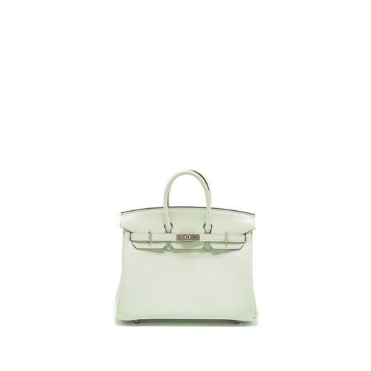 Hermes Birkin 25 Swift Vert Fizz SHW stamp U