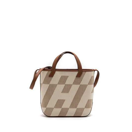 Hermes Cabas H En Biais 27 Bag Naturel/Gold Stamp Z