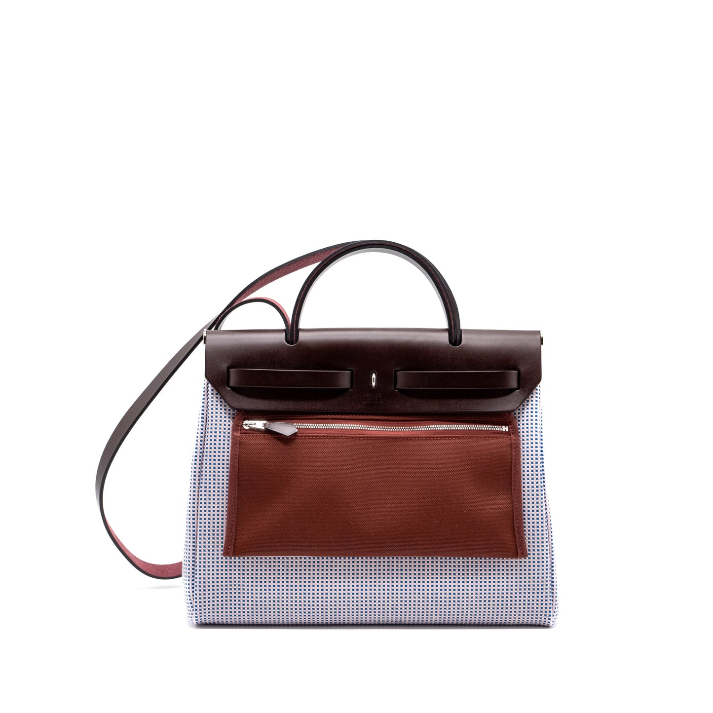 Hermes Herbag 31 zip bag multi colour rouge sellier / pink/ blue/ ecru SHW stamp Z