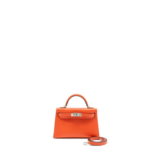 Hermes Mini Kelly II epsom capucines SHW stamp Z