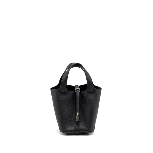 Hermes Picotin 18 Lock Bag Clemence Black SHW STamp Y