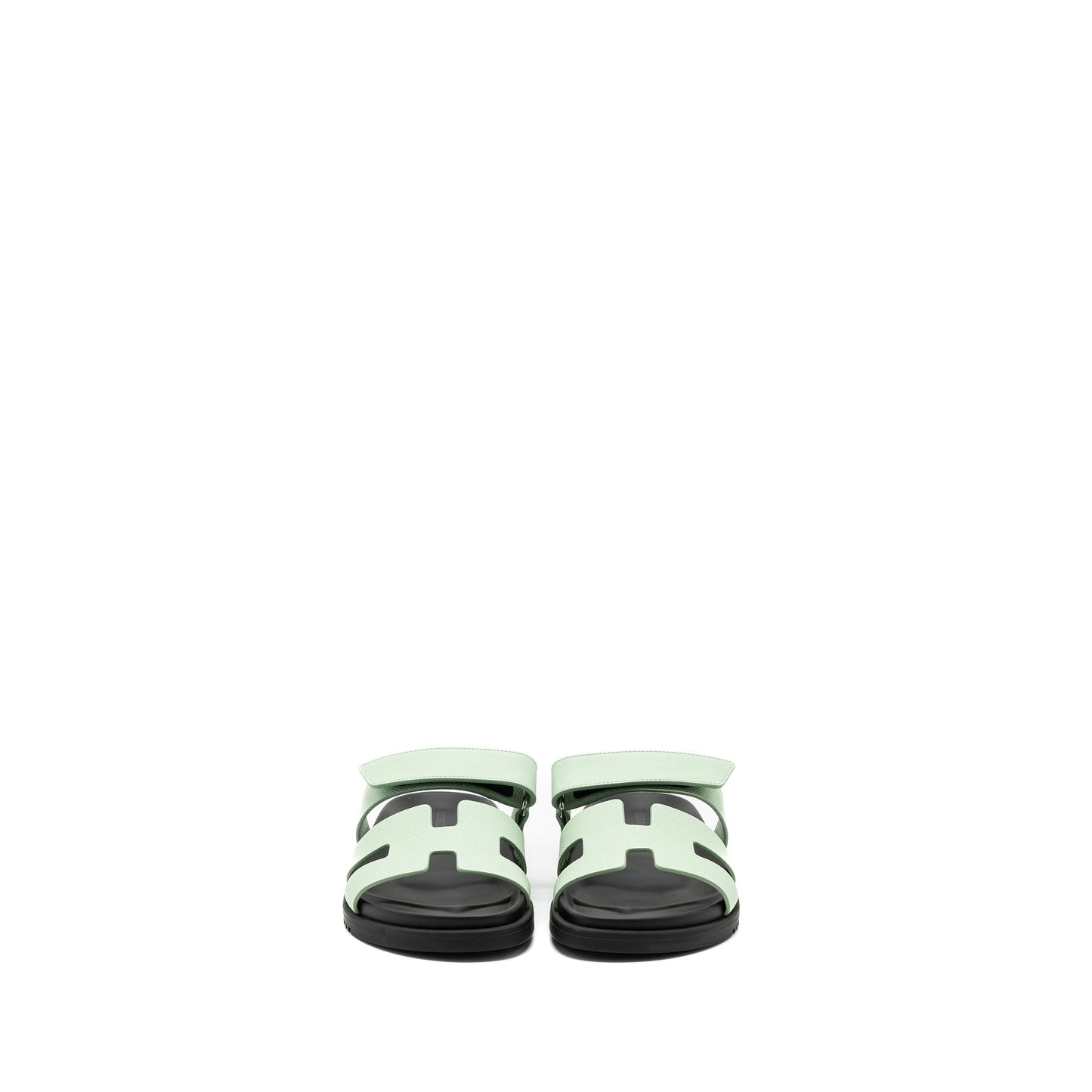 Hermes Size 37.5 Chypre Sandals Epsom Vert Jade
