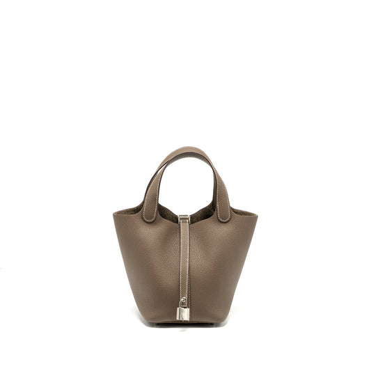 Hermes picotin 18 lock bag clemence etoupe SHW stamp Z