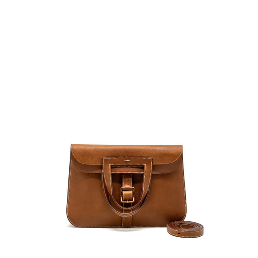Hermes Halzan 31 Barenia Faubourg Fauve GHW Stamp Z