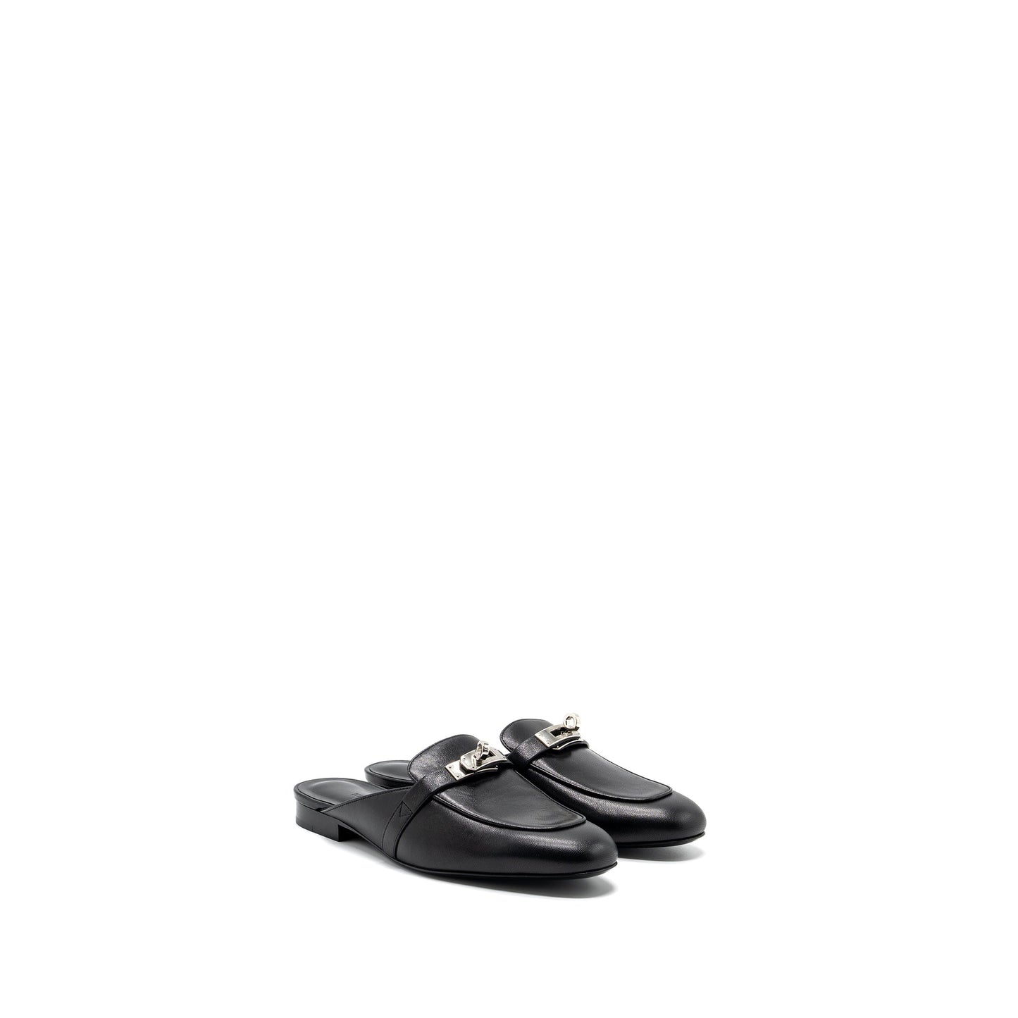 Hermes size 36 OZ mule goatskin black SHW