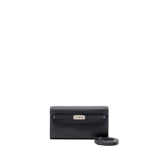 Hermes Kelly To Go Epsom Black SHW Stamp U