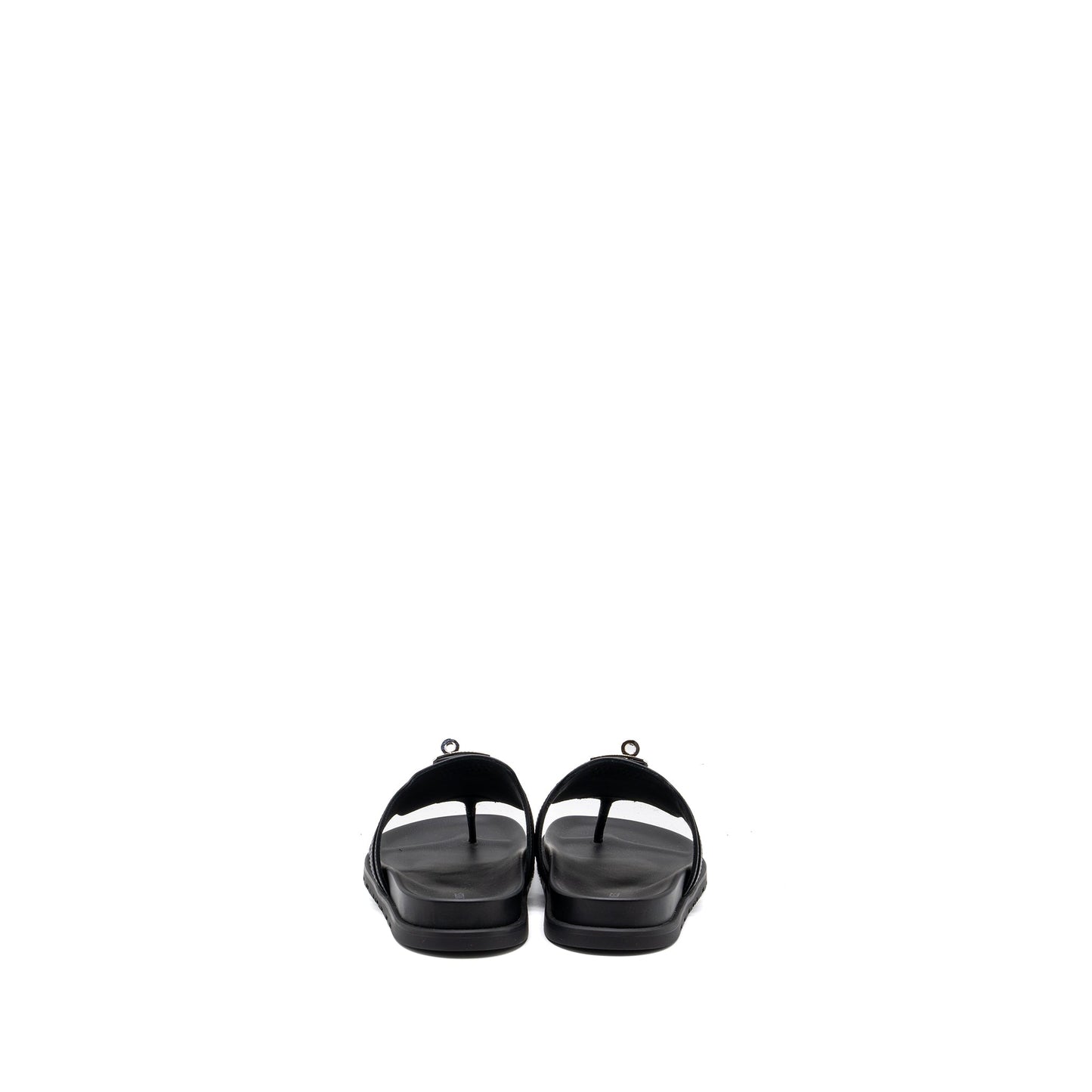 Hermes Size 39 Empire Sandals Calfskin Black SHW