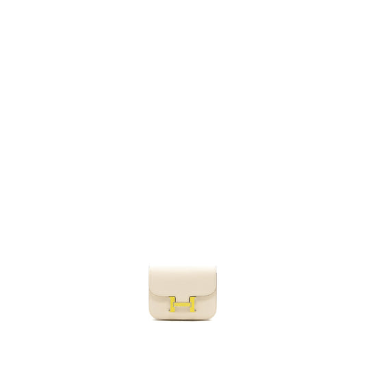 Hermes Constance Slim Epsom nata / lime SHW stamp Z