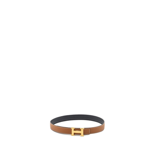 Hermes 65cm double sided 24mm belt gold / black GHW stamp U