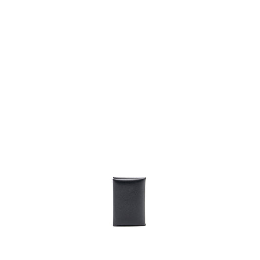 Hermes Calvi Card Holder Epsom Black SHW Stamp U