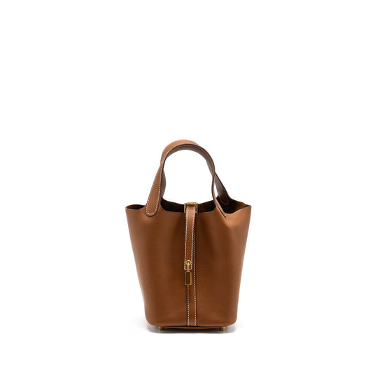 Hermes Picotin 18 Barenia Faubourg Gold GHW Stamp Z