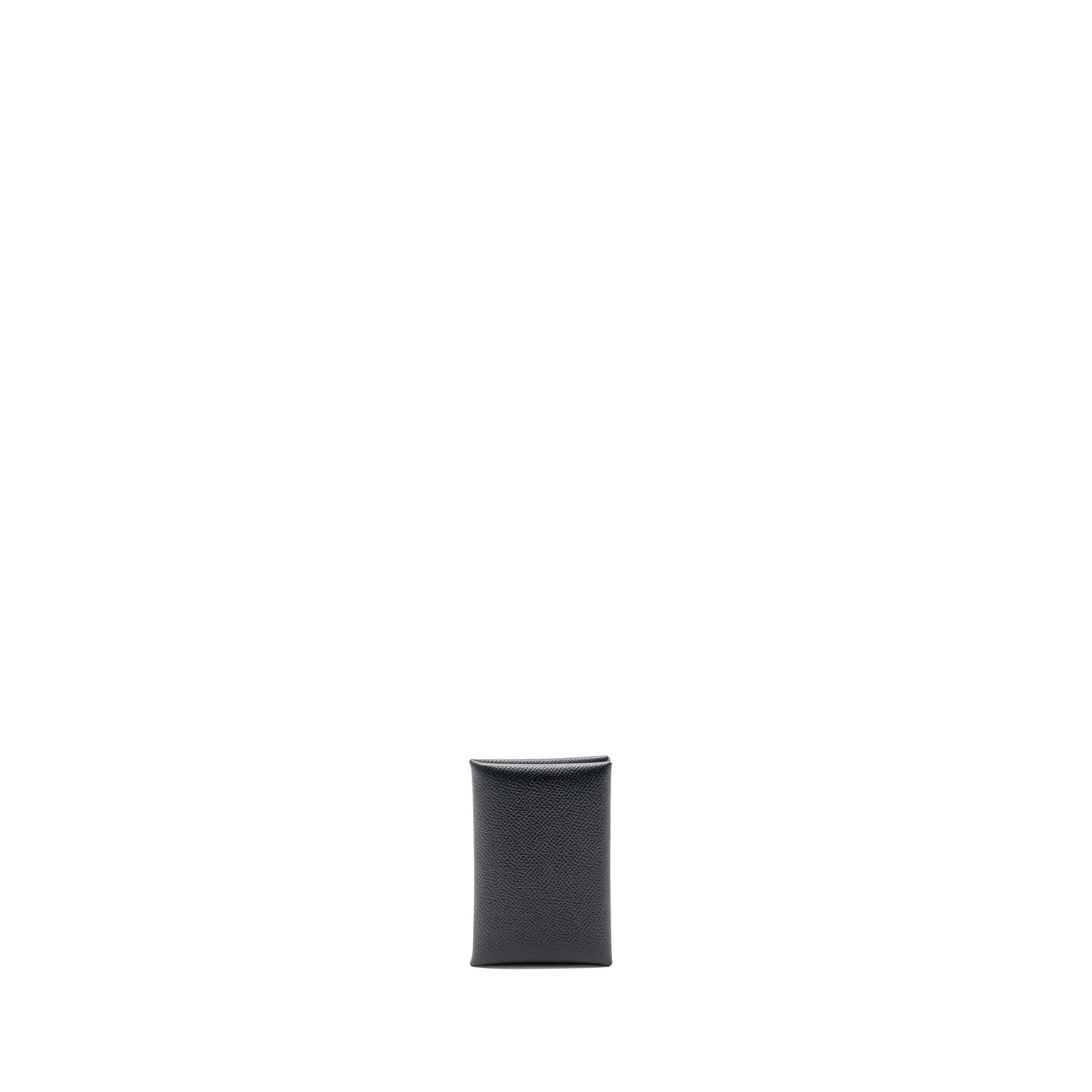 Hermes Calvi Card Holder Epsom Black SHW Stamp U