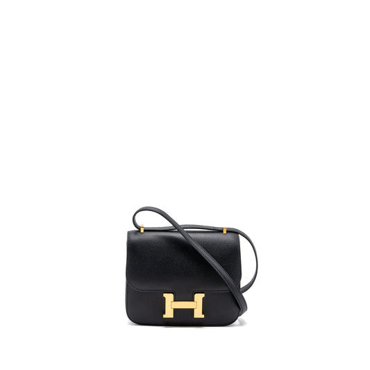 Hermes Mini Constance Epsom Black GHW Stamp U