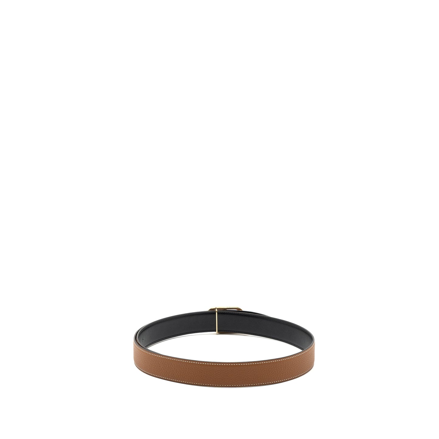 Hermes size 90 32mm double side belt with limited edition buckle gold / black GHW stamp Y