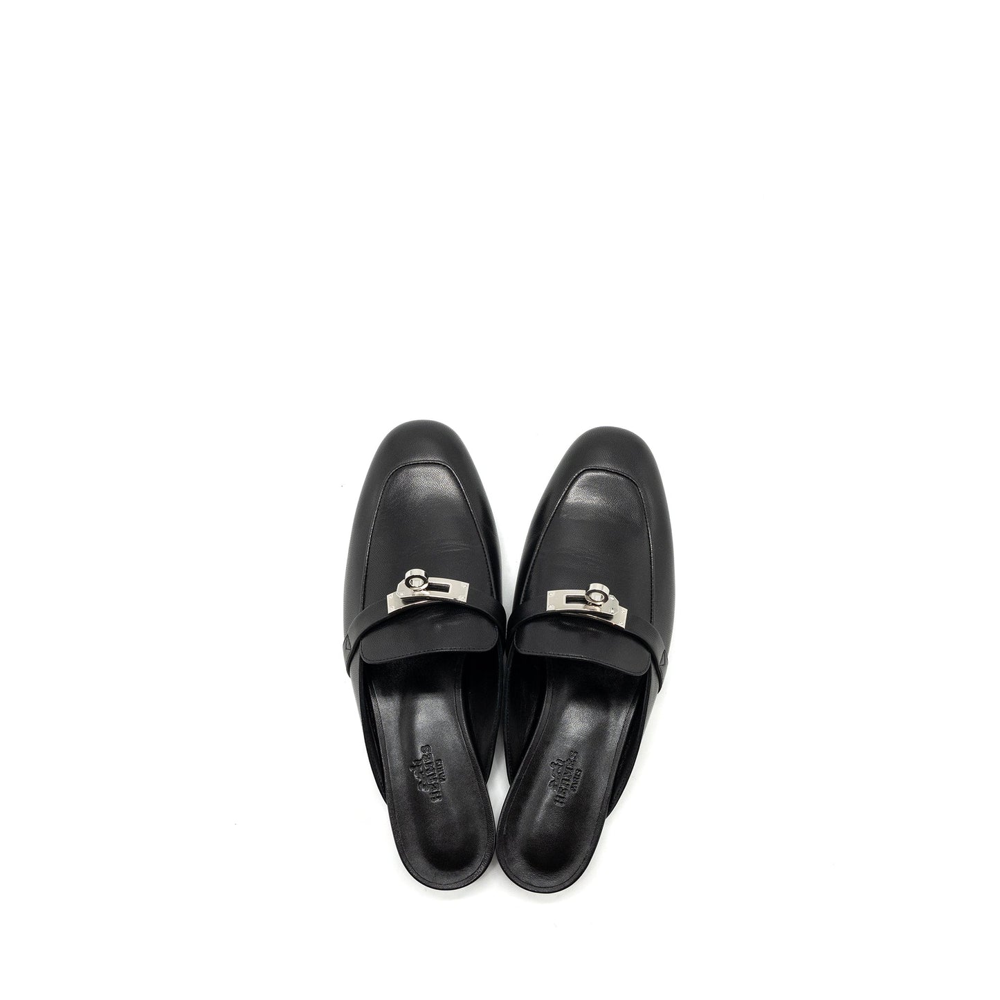 hermes size 37.5 OZ mule goatskin black SHW