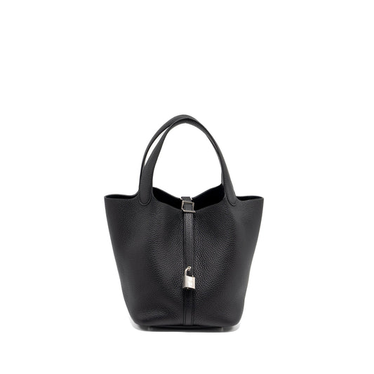 Hermes Picotin 22 Lock Bag Clemence Black SHW Stamp B