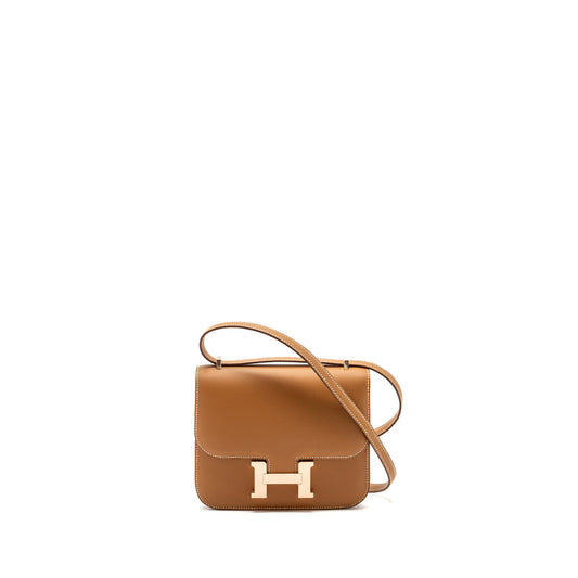 Hermes mini Constance epsom gold RGHW stamp B