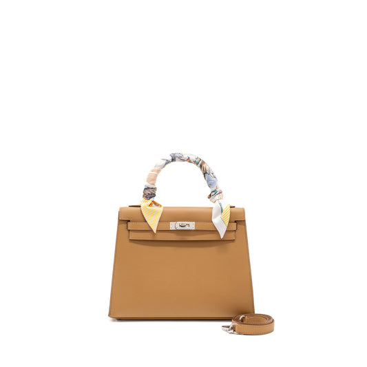 Hermes Kelly 25 Epsom 4B Biscuit SHW Stamp U