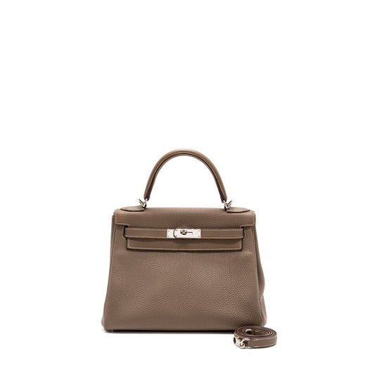 Hermes Kelly 28 Togo Etoupe SHW Stamp T