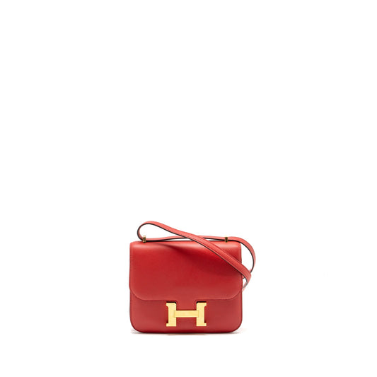 Hermes Mini Constance Epsom Q5 Rouge Casaque GHW Stamp C