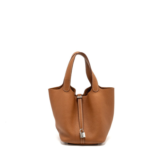 Hermes picotin 22 lock bag clemence gold SHW stamp T