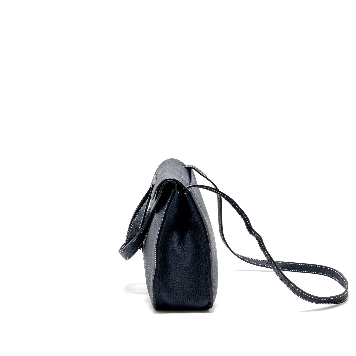Hermes Halzan 31 Clemence Blue Nuit SHW Stamp A