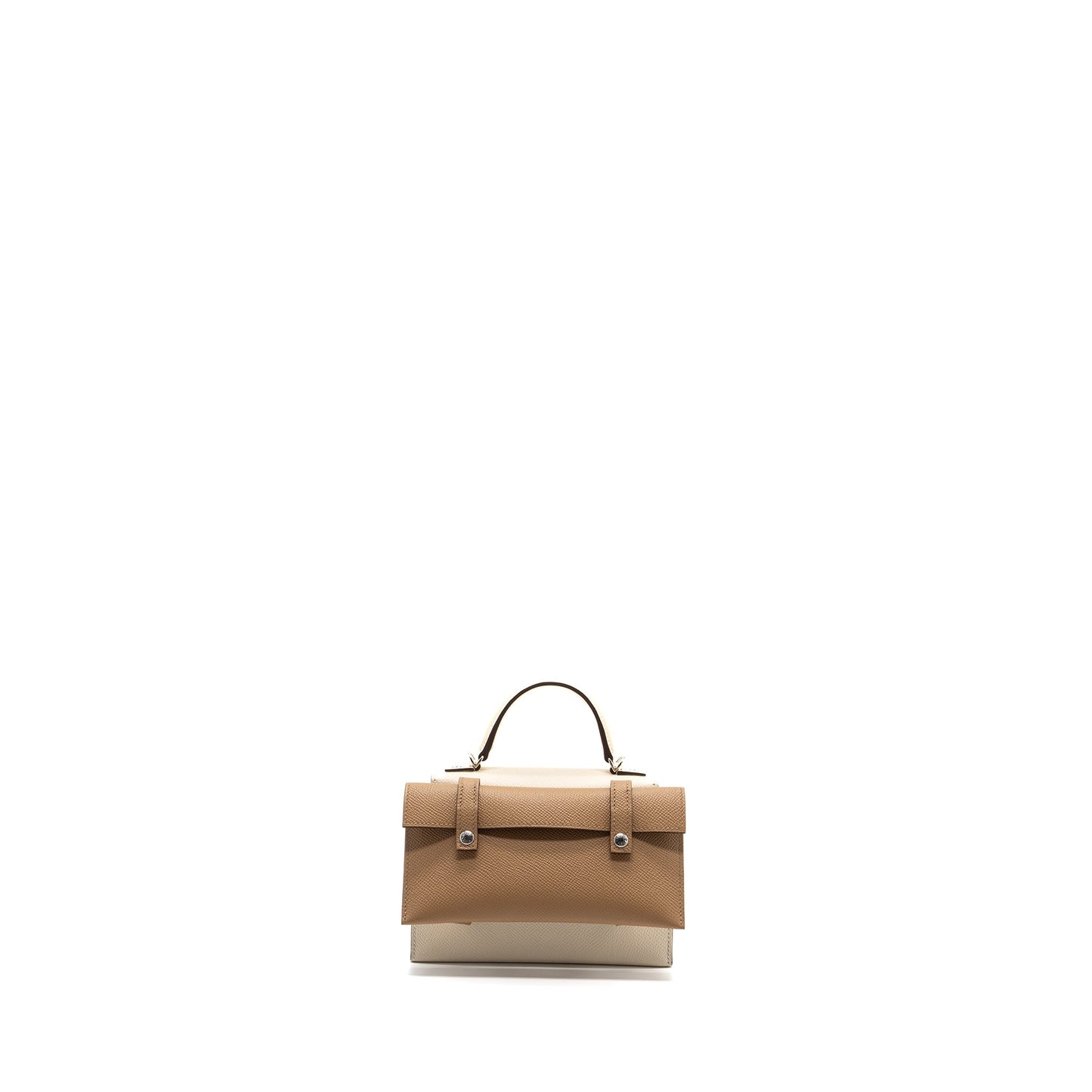 Hermes Kellydole / kelly dole picto epsom leather nata/ lime / mauve sylvestre/ chai SHW stamp B