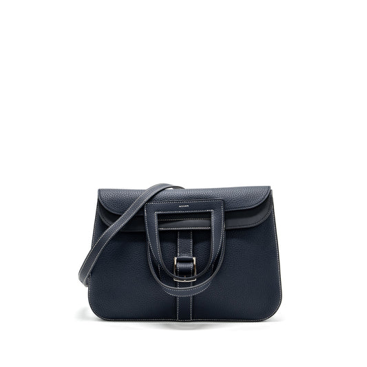 Hermes Halzan 31 Clemence Blue Nuit SHW Stamp A