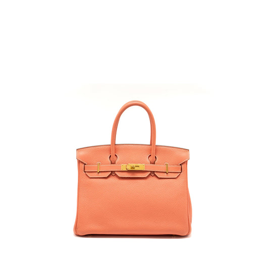 Hermes birkin 30 togo L5 Crevette GHW stamp square L