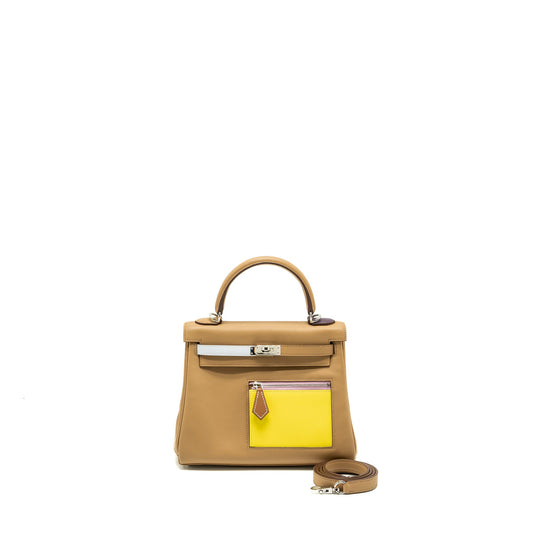 Hermes Kelly 25 colormatic swift chai / blue brume / lime / mauve Sylvestre SHW stamp U