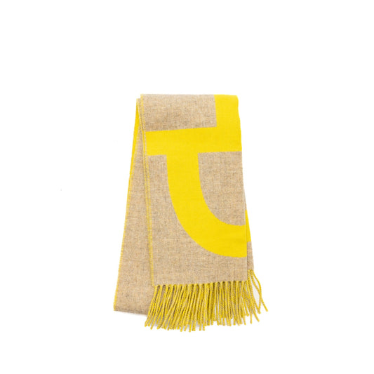 Hermes Casaque Grand Mors Muffler Cashmere Beige Chine/Jaune Acide