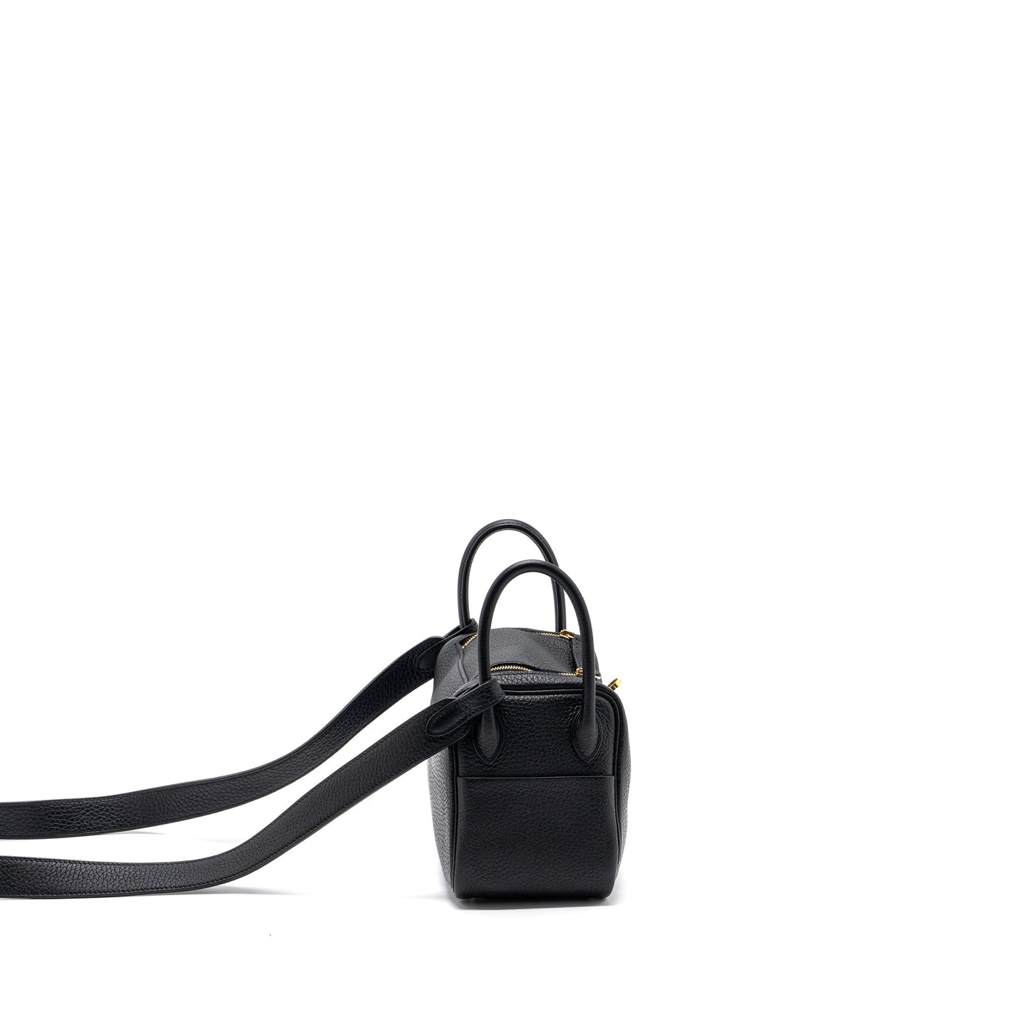 Hermes mini lindy clemence black GHW stamp Z