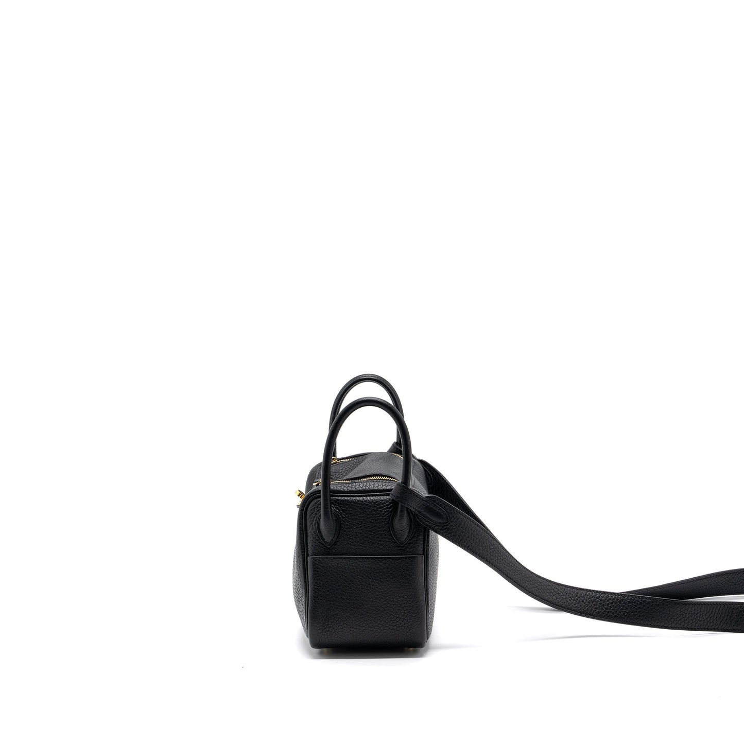 Hermes mini lindy clemence black GHW stamp Z