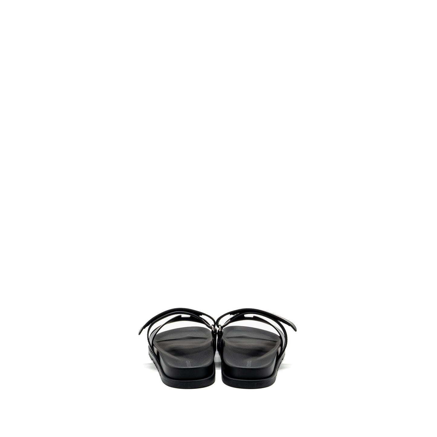Hermes Size 44 Chypre Sandals Calfskin Black