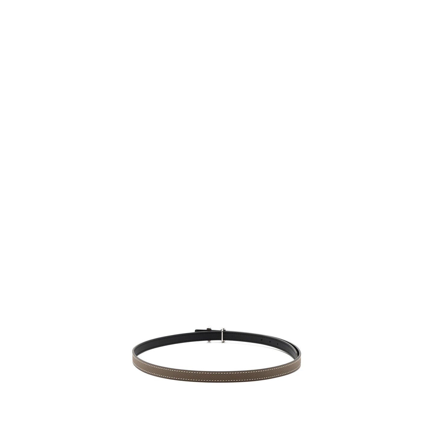 Hermes size 75 Bubble Belt Buckle & 13mm Reversible Leather strap Epsom/swift Etoupe/black Stamp U SHW