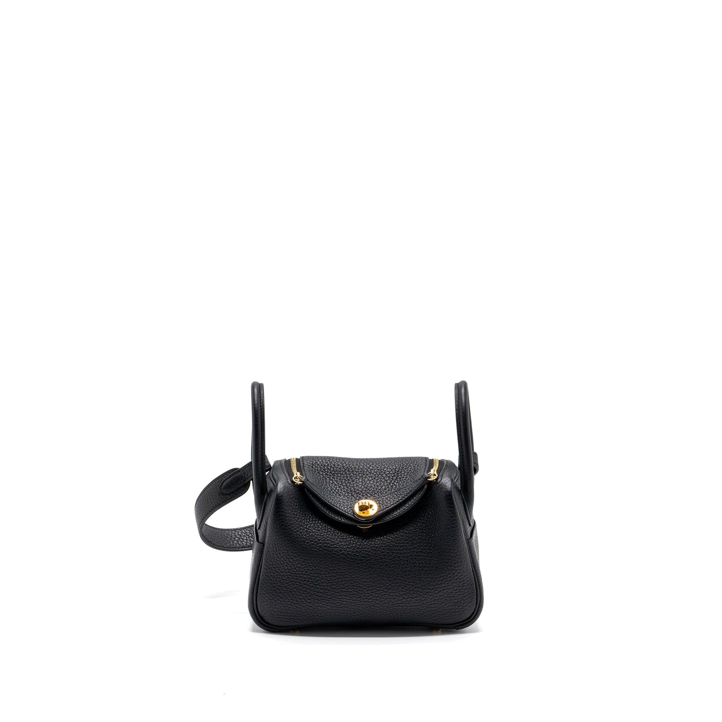 Hermes mini lindy clemence black GHW stamp Z