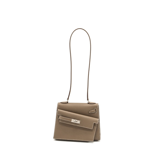 Hermes Kelly sellier en desordre 20 epsom etoupe SHW Stamp U